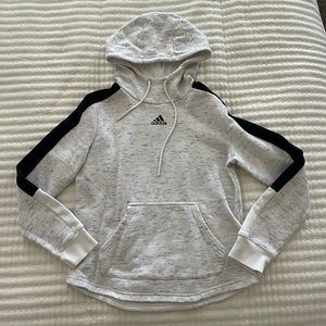 Adidas Heathered White Cowl Neck Sweatshirt